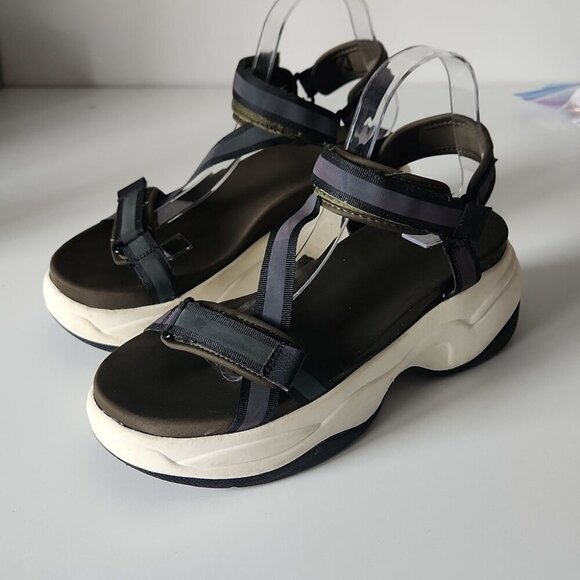 ZARA | Chunky sandals sporty reflective straps green purple platform sz 40 - Picture 5 of 8